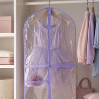Clear Garment Bag for Dance Costumes with 3 Pockets, 40-inch
