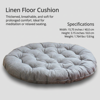 Thick Floor Cushion Linen, Breathable Floor Pillow for Meditation, Soft Floor Cushion for Living Room, Thick Tufted Floor Cushion
