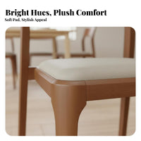 Nordic Design Upholstered Wooden Side Chair Space-Saving Stackable Wooden Frame Chair Fully Assembled Dining Seat Ergonomic Backrest for Restaurant Owners, Hoteliers, Homeowners, Hotel, Cafe, Kitchen, Living Room