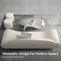 Minimalist aesthetic Curved Settee Space-Saving Design Loveseat distinctive Shape Small Couch Soft Texture for Apartment Dwellers, Interior Designers, Business Owners, Bedroom, salon, Reception Area, perusing alcove