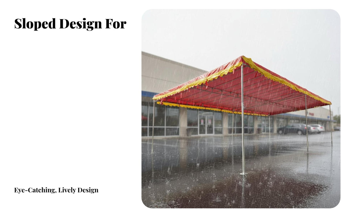 Sloped Roof Canopy Foldable Design Folding Vendor Tent Versatile Mobile Event Tent for Street Vendors, Shop Owners, Storefronts, Driveways, Patios