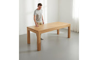 Solid Wood Dining Table Sturdy Frame Modern Minimalist Dining Table Rounded Corners Wooden Study Desk for Living Room, Home Office