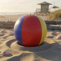 Vertical Color Sections Glossy Panel Beach Ball Multicolor Inflatable Beach Ball