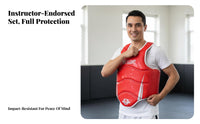 Padded Protection Sanda Chest Protector Thickened Padding Combat Arts Chest Protector Shock Absorbent Muay Thai Adjustable Straps for Children, Athletes, Beginners, Spar Arena, Competition, Gym, Dojo