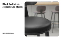 Upholstered Counter Stool with Backrest Light Luxury Design Bar Chair mechanical design Cushioned Seat for Restaurant Owners