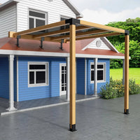 Roof Riser Beam Bracket Adjustable Pergola Bracket Coated Beam Mount Support for Carport Build