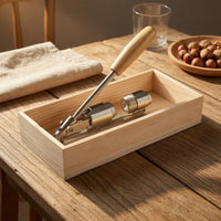 Adjustable Wooden Base Nut Sheller Contained Design Lever Nut Sheller Hand-Operated Countertop