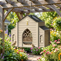 Chapel Bird Feeder Sturdy Hanging Bird Feeder Rust-Resistant for Garden