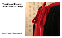 Traditional Chinese Traditional Chinese Attire Mantle Unisex Lace-up Stage Costume Cloak Retro Design Hoodless Long Velvet Cape for Adults