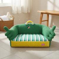 Soft Pet Sofa Bed Textured Striped Pet Sofa Bed Cushioned for Sleeping