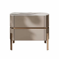 Luxury Design 2-Drawer End Table Modern Design Nightstand Scratch Resistant Storage Unit Easy to Clean for Apartment Dwellers, Homeowners, Adults, Bedroom, Guest Room, Small Areas, Entryway