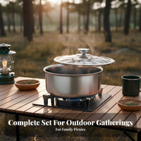 Fast & Even Heating Camping Cookware Set Storage Bag Included Outdoor Cookware with Detachable Handle Multi-Functional for Campers, Hiking
