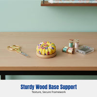 Sewing Pad, Pumpkin Shape, Firm Wood Base, Multi-Use Needle Holder, Wrist Pin Cushion