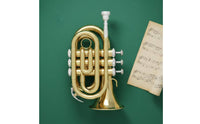 Brass Palm Trumpet Portable Style B♭ Mini Trumpet Anti-Slip Buttons Musical Instrument for Beginners, Students, Rehearsal Travel