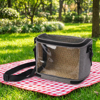 Portable Pet Carrier with Transparent Window and Textile Guinea Pig Carrier, Outdoor Pet Carrier and Hamster Carrier for Travel Use