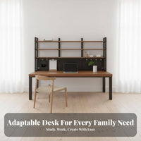 two-person Person Desk with Pegboard Long work surface 2 Person Desk complete workstation Computer Table for Remote Workers, Teenagers, Study Room, Bedroom