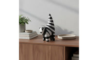 Elegant Abstract Cat Figurine Classic Black and White Ceramic Cat Sculpture Excellent Workmanship for Desktop, TV Stand, Bookshelf