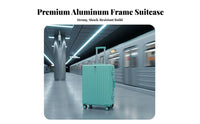 Lightweight Design Aluminum Frame Carry-on Suitcase Sturdy Corner Protectors Aluminum Frame Travel Case Scratch Resistant for Women, Adults