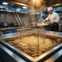 Stainless Steel Deep Fryer Basket Rectangular Fryer Basket with Handle Sturdy Sturdy for Restaurant