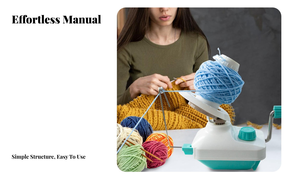 Hand-Crank Yarn Winder Portable Manual Yarn Ball Winder Easy to Use Knitting Supply for Knitters, Crocheters