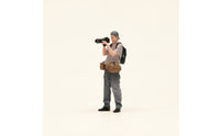 1/18 Miniature Photographer Figure Small Photographer Figure Detailed Camera Holder Figurine for Hobbyists, Collectors, Display Shelf