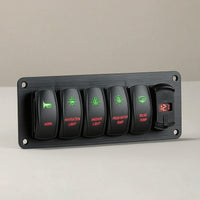 5-Gang Rocker Switch Panel 12V-24V 5 Gang Switch Panel LED for Boats