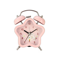 Silent Movement Star-Shaped Alarm Clock Metal Frame Home Decor Pastel Colors for Students, Heavy Sleepers
