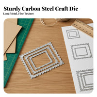 4 Pieces Postage Stamp Frame Die Set DIY Projects Ticket and Stamp Die Set Intricateed Cut Reusable for Hobbyists