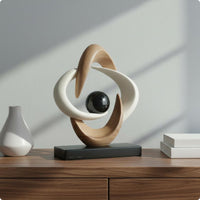 Minimalist Modern Resin Statue Sleek Abstract Sculpture Sculptural for Entryway, Shelf