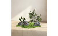 Artificial Landscape Display Low-Maintenance Artificial Rock Garden Faux Plant Arrangement Sturdy Garden Decor Rock Outdoor