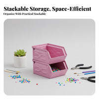Stackable Parts Case Colorful Tool Container space-efficient for Crafters, Students