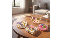 4 Pieces Epoxy Resin cast Set for DIY Art Coasters Making Shiny Coaster Cast with Hanging Hole Glossy Epoxy for Hobbyists