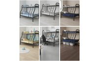 Industrial Bunk Bed with Safety Guardrail and Ladder Long-Lasting Iron Bunk Bed Stable Furniture Reinforced for Students