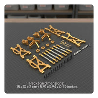 CNC Machined 1/10 Scale RC Upgrade Kit Long-Lasting 1/10 Scale RC Car Parts Anodized Finish Metal Chassis Upgrade Set Easy Installation for Racing
