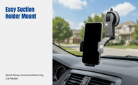 Crystal Car Phone Holder, Universal Suction Mount, 360° Rotating Anti-Shake Dashboard Stand, Multifunctional Navigation Bracket