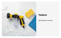 Car Wash Foam Multi-Functional 8 Pattern Water Sprayer Multipurpose Hose Nozzle Soap Dispenser for Window Washing