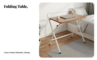 Lightweight Foldable Computer Desk Sturdy and Stable Folding Desk Rounded Corners Portable Laptop Table Easy to Clean for Apartment Dwellers, Students, Telecommute Workers, Bedroom, Dorm Room