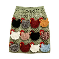 Crocheted Egg Collecting Apron with Pockets Rustic Crochet Egg Apron Multi-Pocket Textured for Gardeners