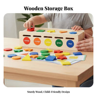 Wooden Classification Box Early Education Wooden Shape Sorting Box Educational