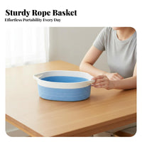 Infant Toy Basket Sturdy Braided Container Basket Soft Material Braided Container Bin for Decorators, Homeowners, Playroom, Living Room, Bedroom