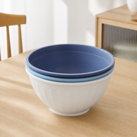 Large Salad Bowl with Lid, Round Serving Bowl for Meal Prepping, Modern Minimalist Matte Food-Grade Design, Stackable 23cm