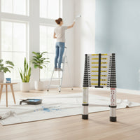 Ladder Aluminum Telescopic Ladder Extendable for Contractors, Homeowners, Roof Access, Home Maintenance, Outdoor Work