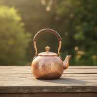 Handmade Hammered Copper Kettle Traditional Copper Tea Kettle Craftsmanmade Kitchenware for Collectors, Camping