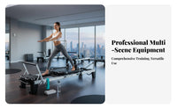 Pilates Reformer Bed Multi-Functional Pilates Reformer Machine Multifunctional Core Training Machine for Beginners, Stretching Studio, Recovery Center