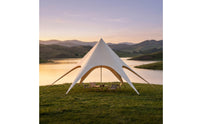 Three-Peak Star Canopy 600D Canopy Tent with Stakes Large Outdoor Tent with Pole Matte for Campers, Event Planners, Glamping, Camping