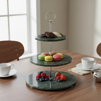 3 Tier Cake Stand Elegant Design Marble Cake Stand Simple to Clean Marble Dessert Tray for Afternoon Tea, Party