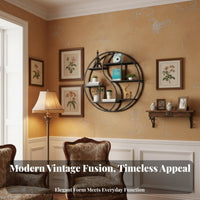 Circular Wall Shelf European design Display Rack Round Shape Space-Saving for Homeowners, Renters, Entrypassage