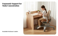 responsive spine Support Ergonomic Kids Chair Adaptive Double spinerest Adjustable Student Chair Breathable Mesh Fabric Desk Seat Built-in Footrest for Students, Parents, Study Room, Home, Bedroom, Playroom