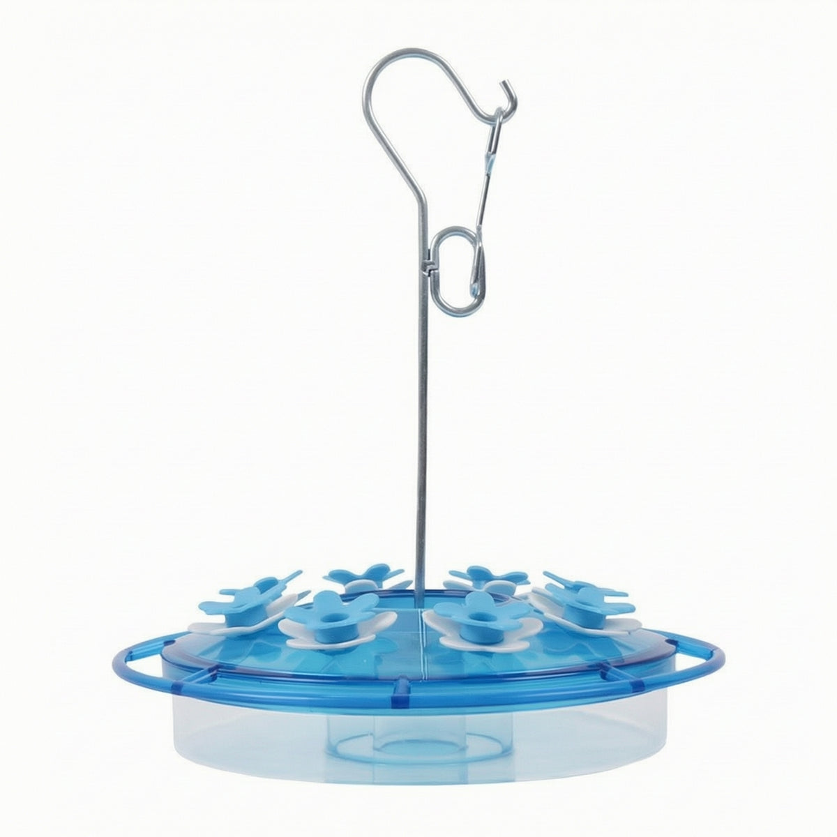 Leak-Resistant Hanging Bird Feeder Round Feeder with Ports Clear Translucent for Nature Lovers, Garden, Patio, Balcony