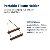 Outdoor Wooden Paper Towel Roll Holder for Campers, Hanging Kitchen Wall Mounted Design for Easy Setup, Under Cabinet Stand for Small Areas